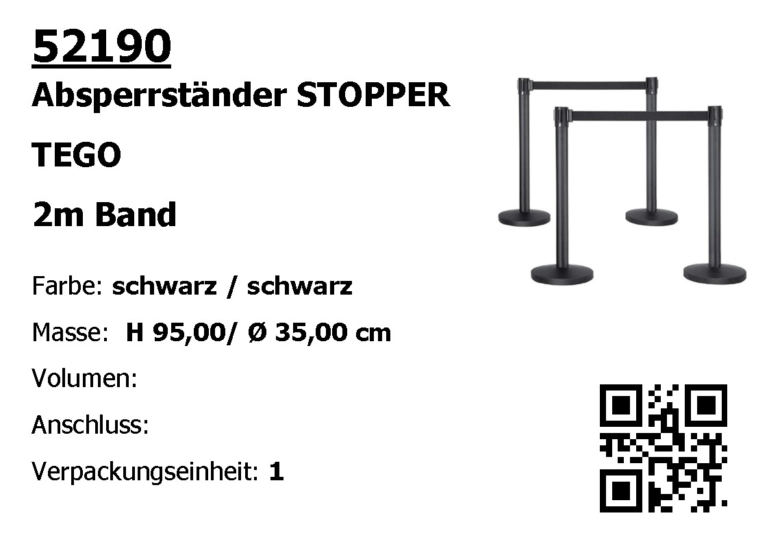Absperrständer STOPPER TEGO 2m Band